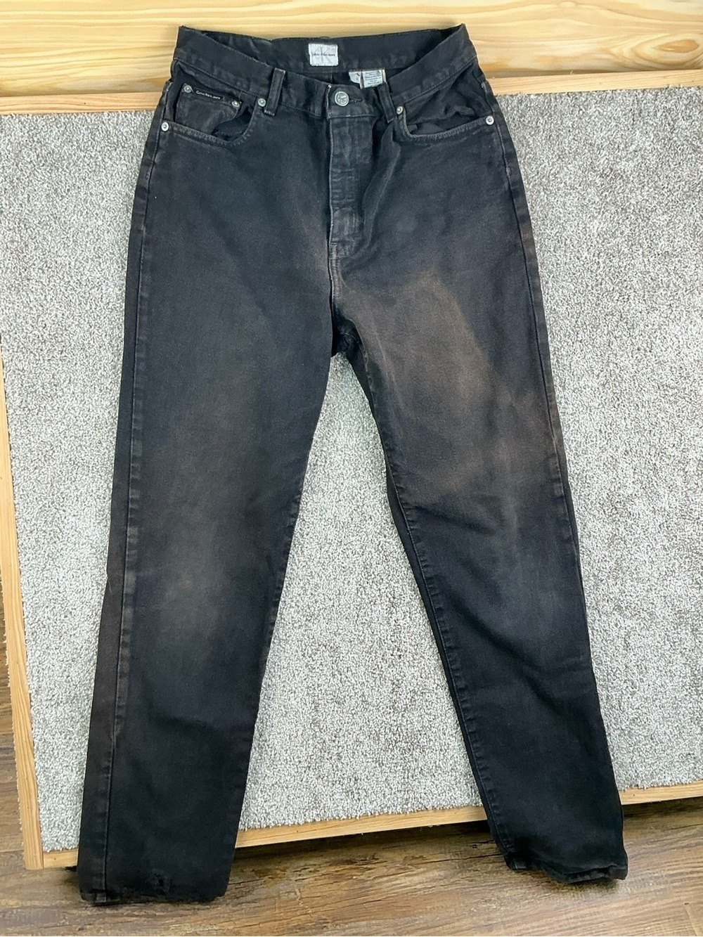 Vintage Calvin Klein Women’s Straight Leg Black Washed Denim